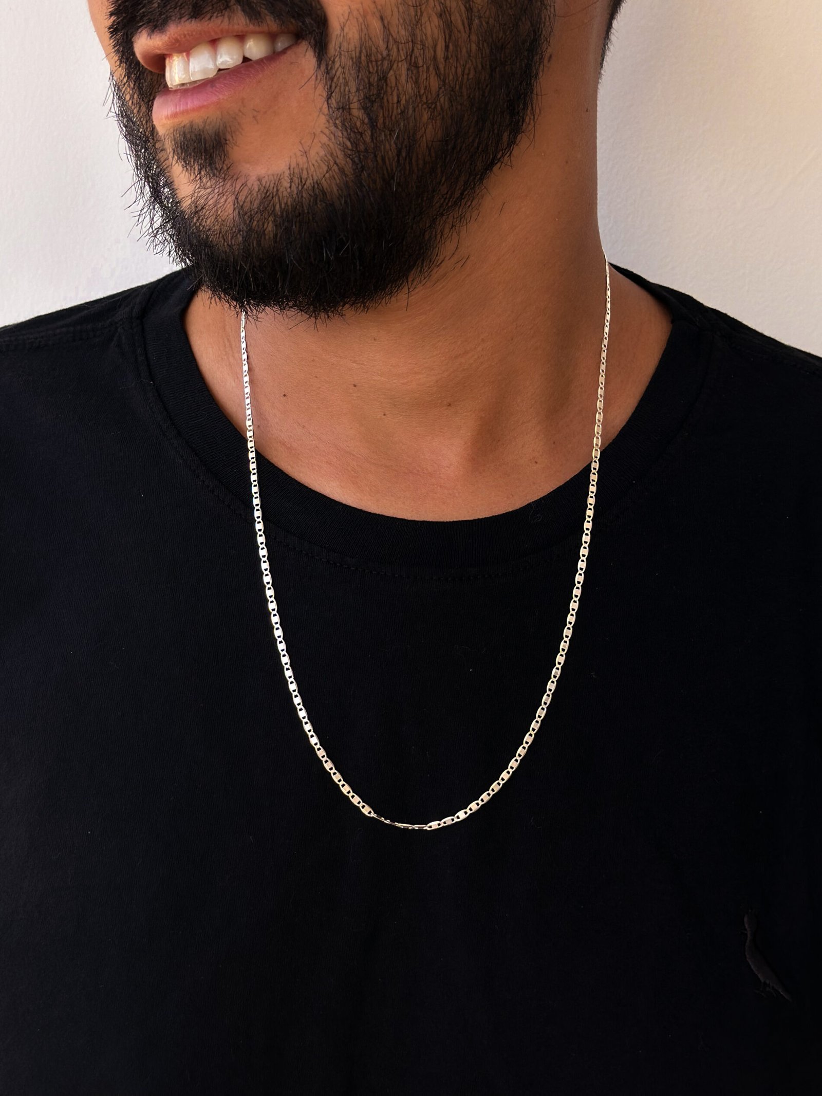 CORRENTE PIASTRINE MASCULINA 2.65MM EM PRATA 925