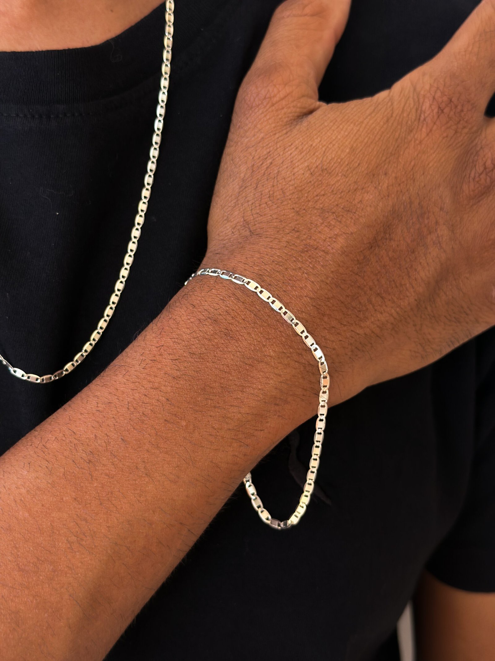 PULSEIRA MASCULINA PIASTRINE 2.65MM EM PRATA 925