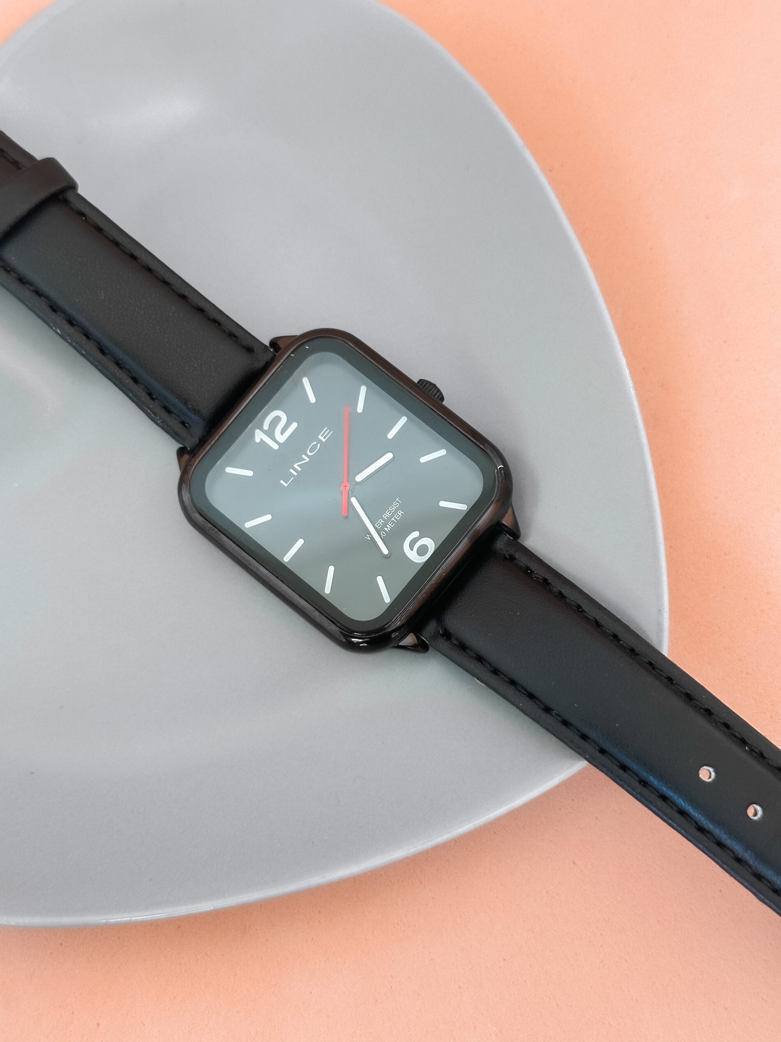 RELÓGIOMASCULINO PULSEIRA EM COURO LINCE