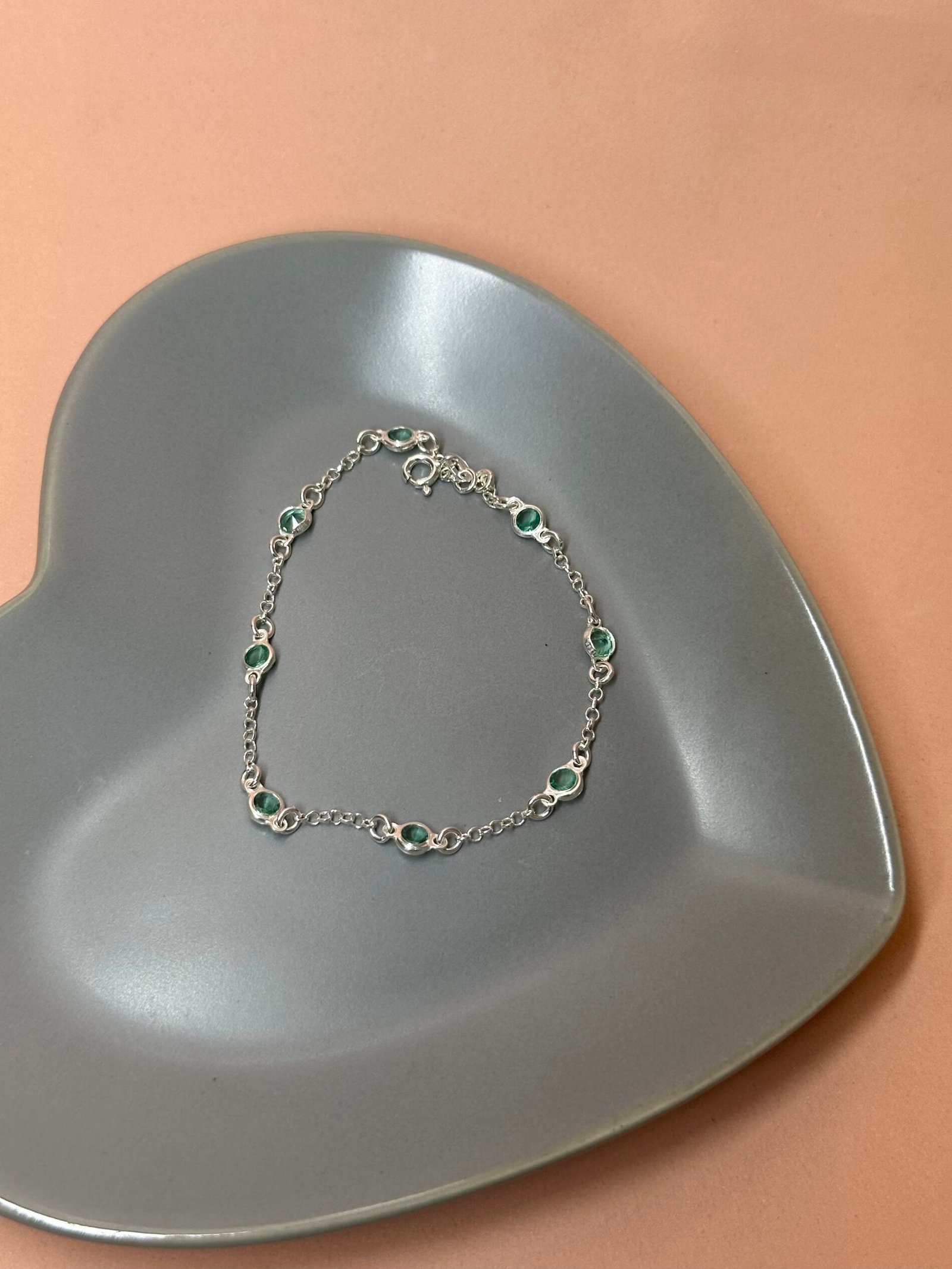 PULSEIRA ZIRCÔNIAS VERDE EM PRATA 925