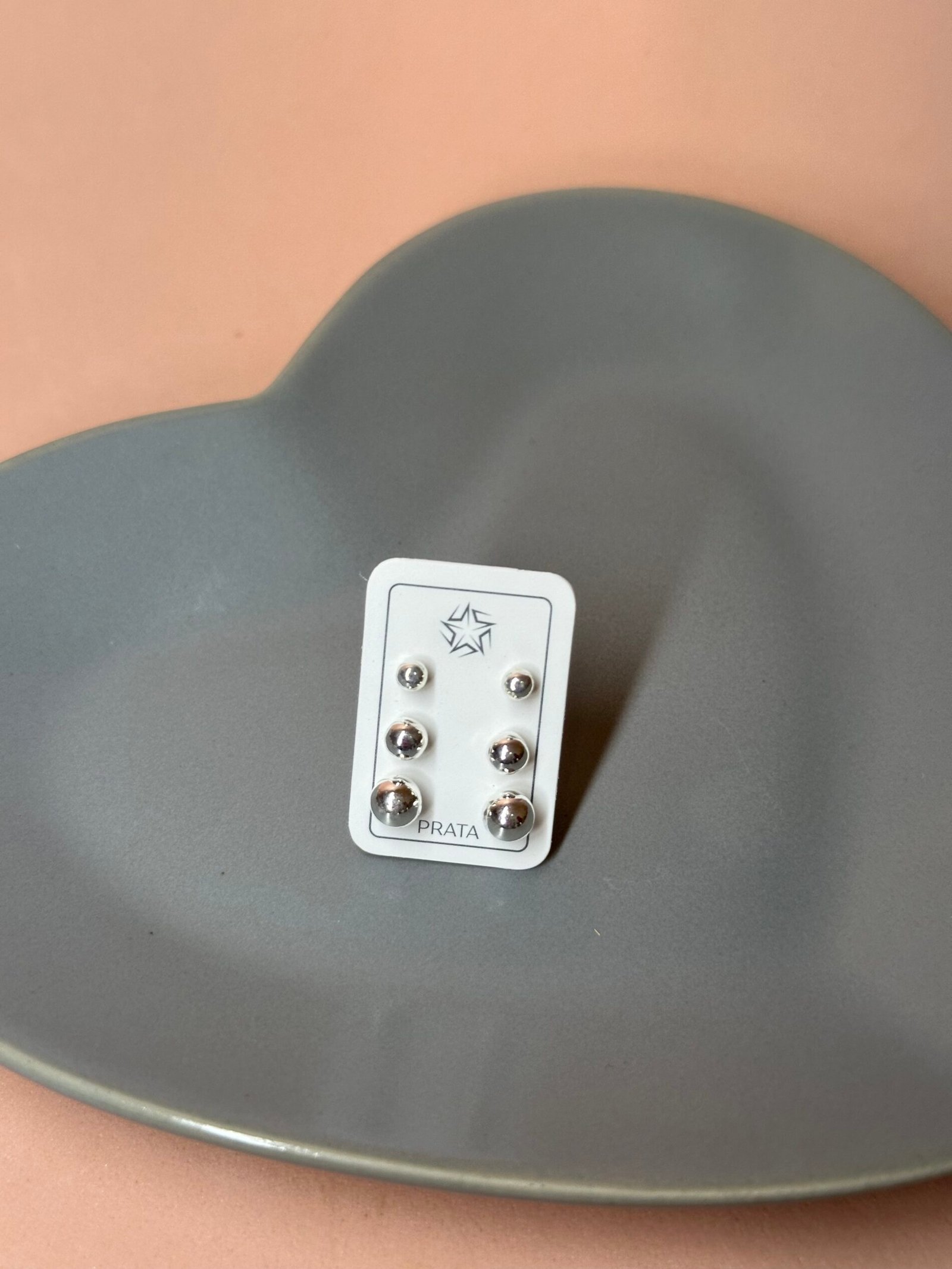 TRIO BRINCOS BOLINHAS EM PRATA 925