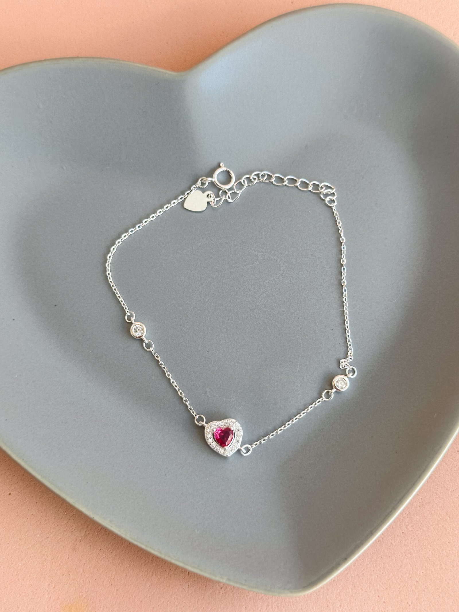 PULSEIRA CORAÇÃO EM ZIRCÔNIA PRATA 925